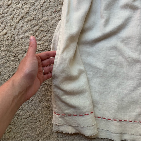 ANTHRO SWEET LINEN EMBROIDERED DRESS W POCKETS - Picture 7 of 8